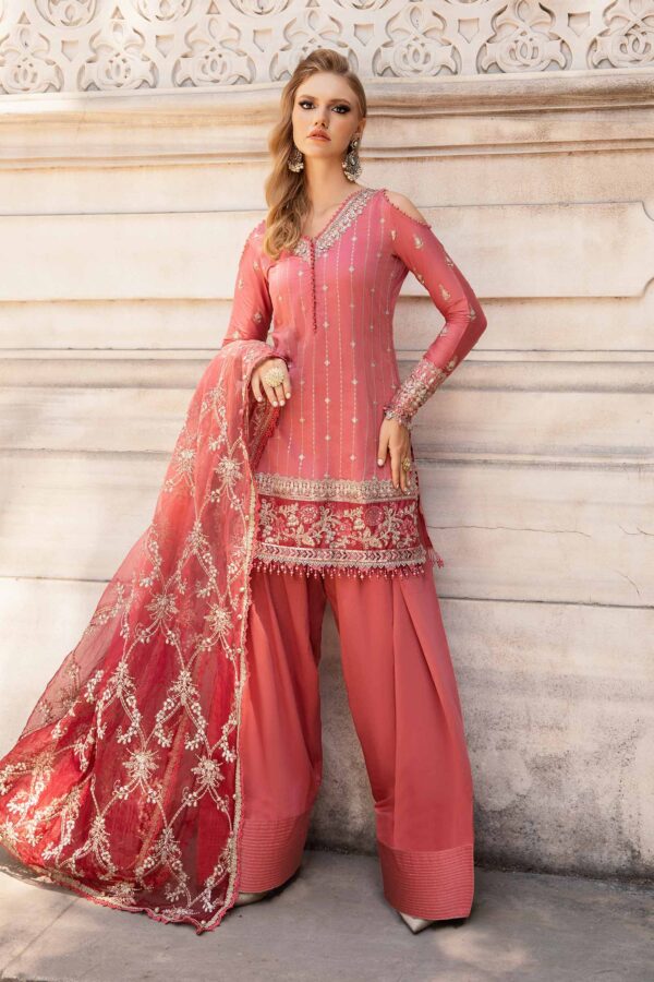 Maria B Cst-809 Embroidered Cotton Satin Suit