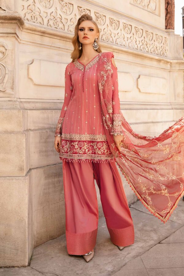 Maria B Cst-809 Embroidered Cotton Satin Suit