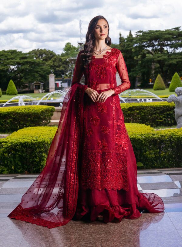 Zainab Chottani D-09 Ruby Luxe Chottani Embroidered Organza