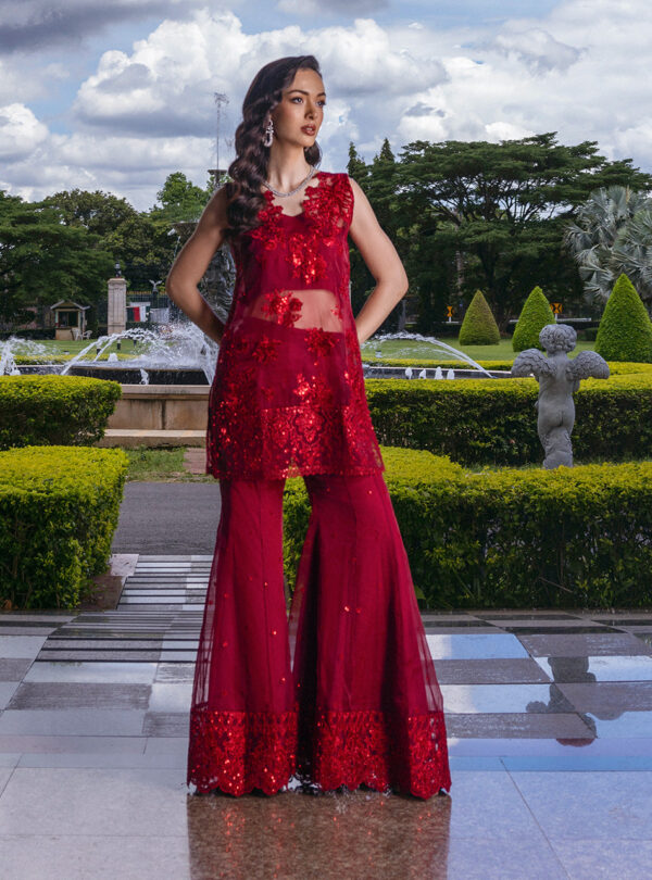 Zainab Chottani D-09 Ruby Luxe Chottani Embroidered Organza