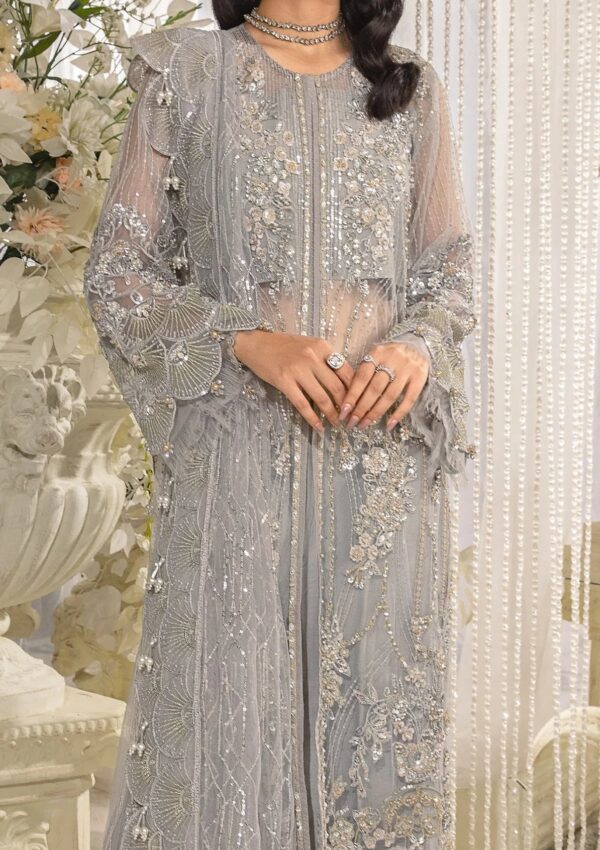 Elaf Premium Efe-04 Dove Evara Embroidered Net