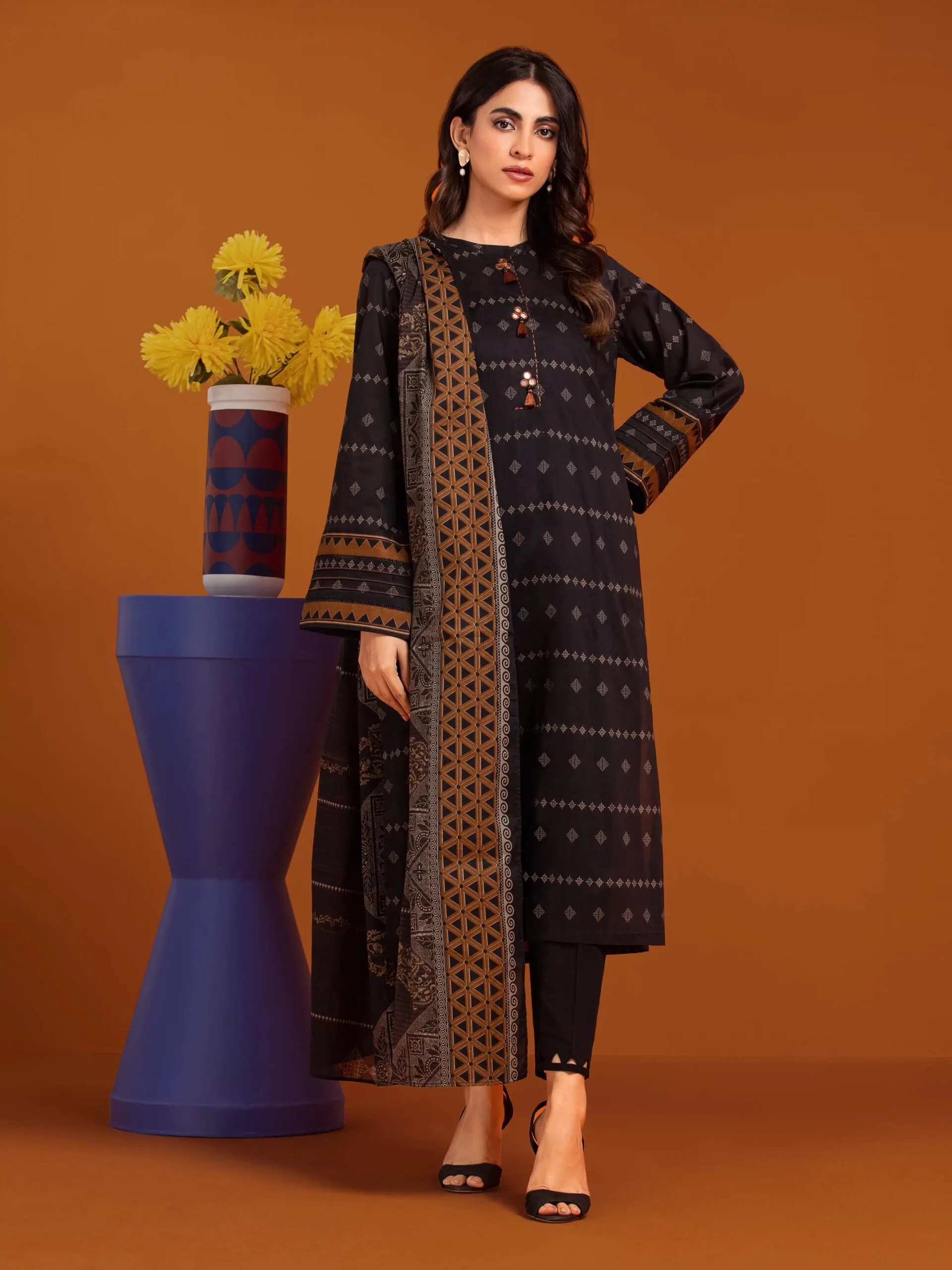 Edenrobe Ewu24A3-27061 Edenrobe Allure Khaddar