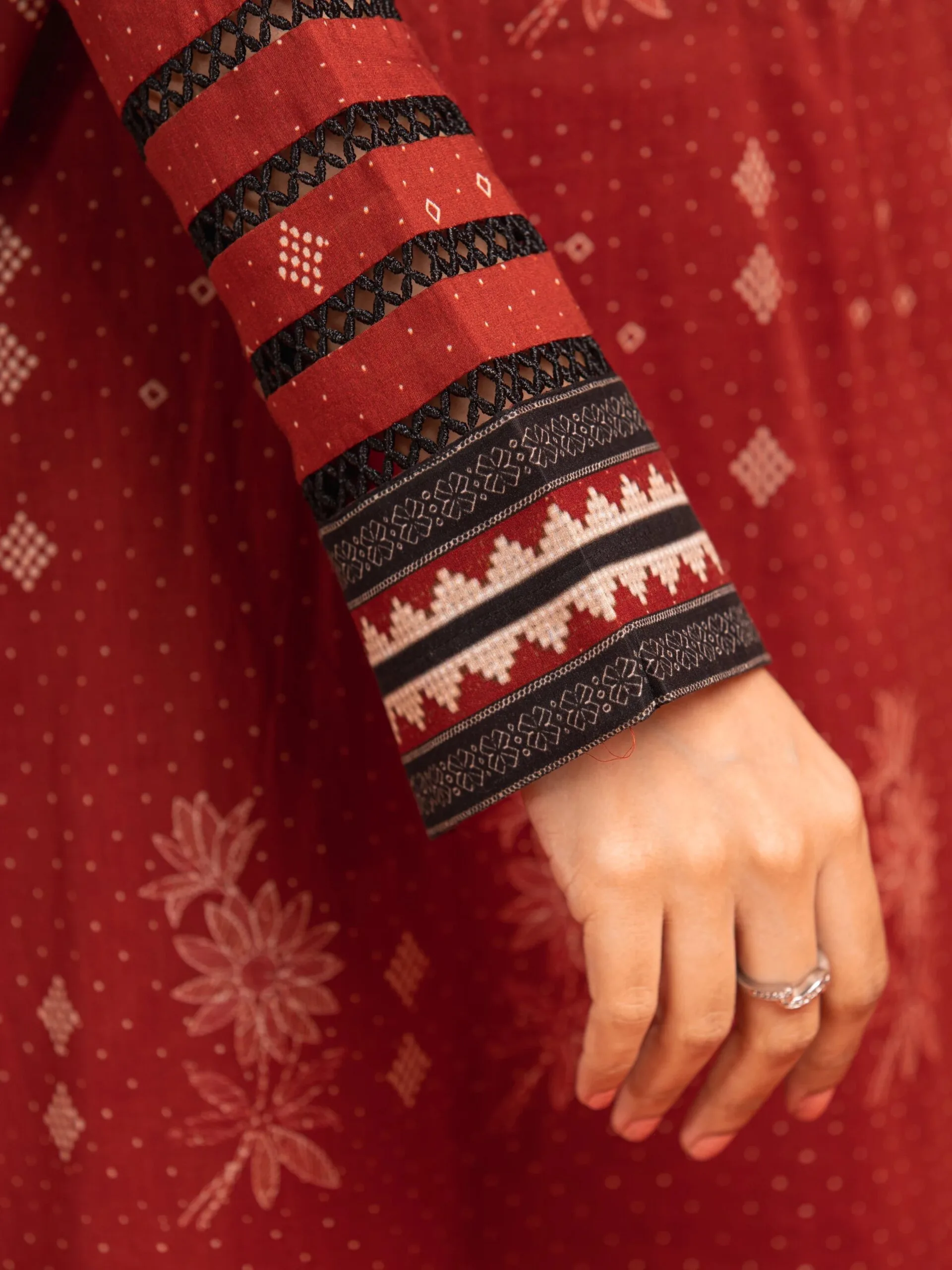 Edenrobe Ewu24A3-27089 Edenrobe Allure Khaddar
