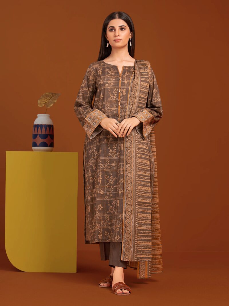 Edenrobe Ewu24A3-27165 Edenrobe Allure Khaddar Printed Collection