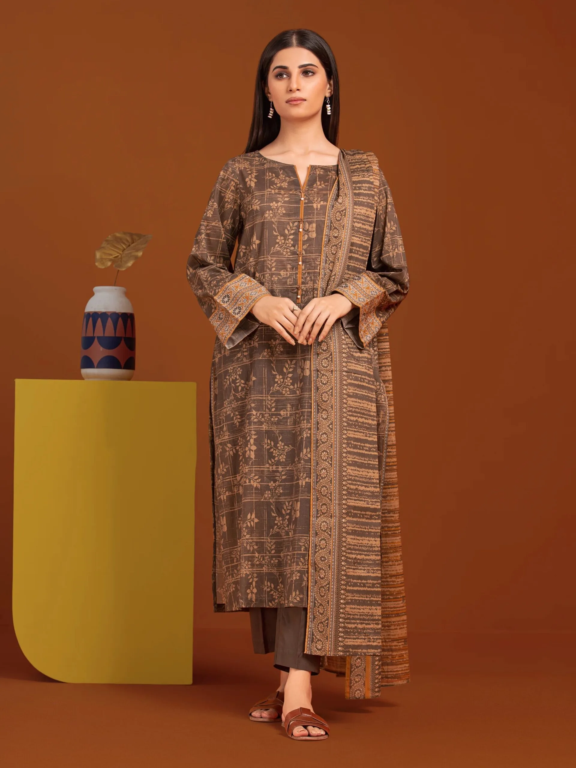 Edenrobe Ewu24a3-27165 Edenrobe Allure Khaddar