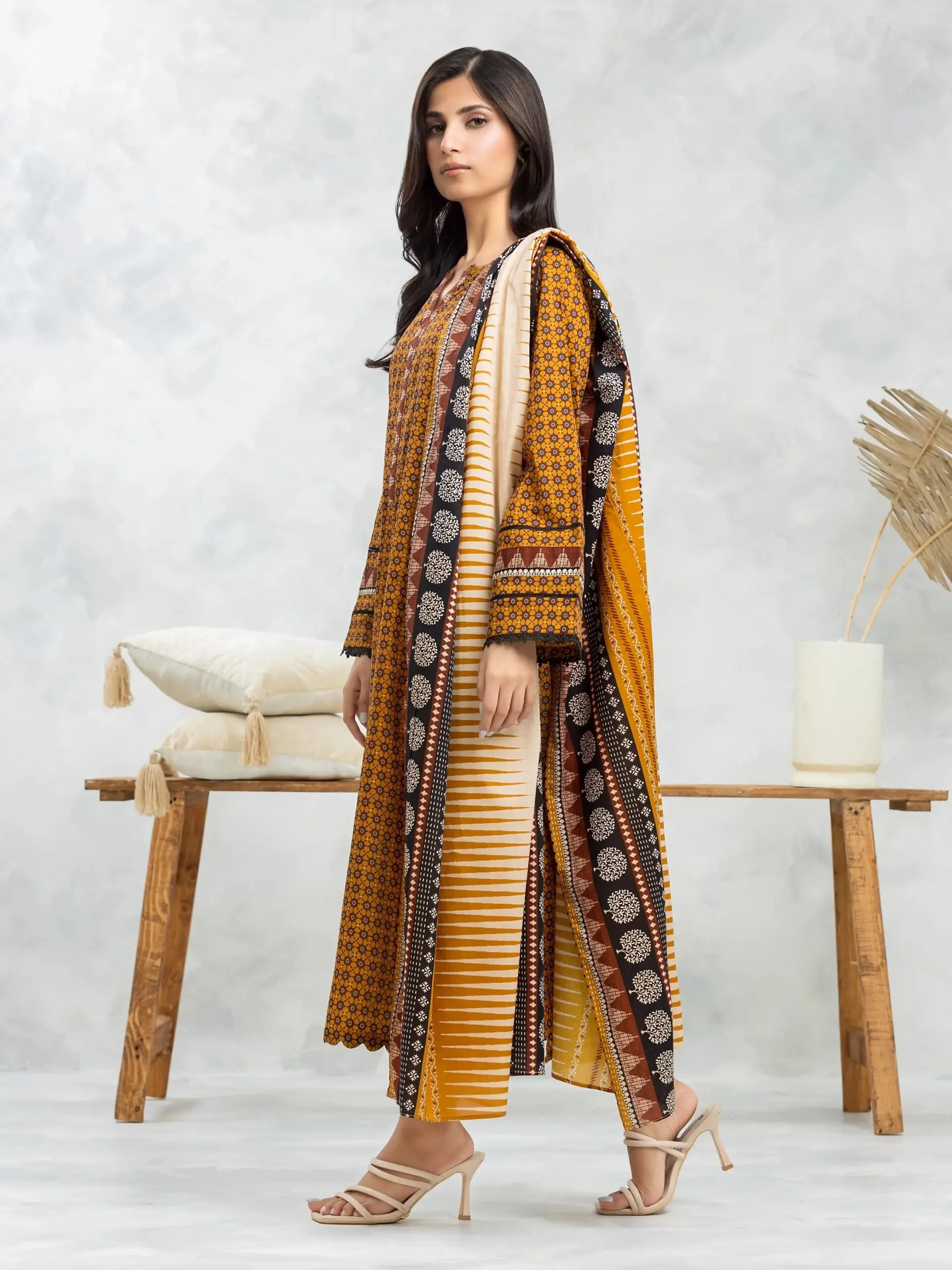 Edenrobe Ewu24A3-28100 Edenrobe Allure Khaddar