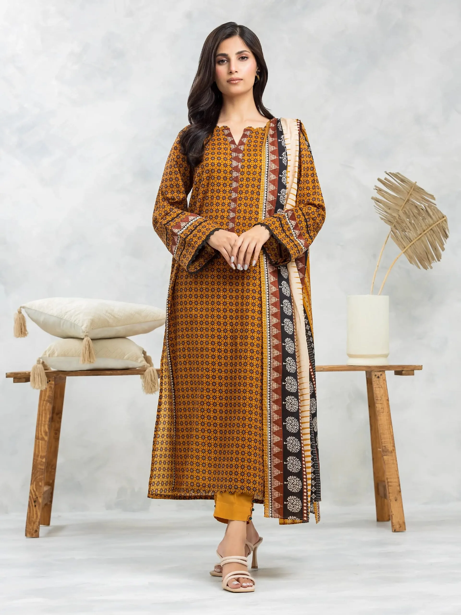 Edenrobe Ewu24A3-28100 Edenrobe Allure Khaddar