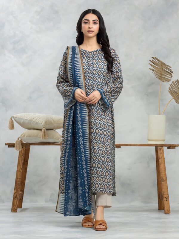 Edenrobe Ewu24A3-28143 Edenrobe Allure Khaddar Printed Collection