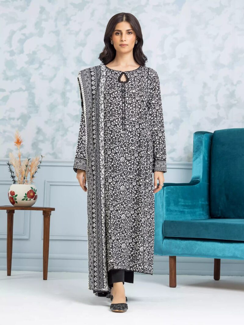 Edenrobe Ewu24A3-29304 Edenrobe Allure Khaddar Printed Collection