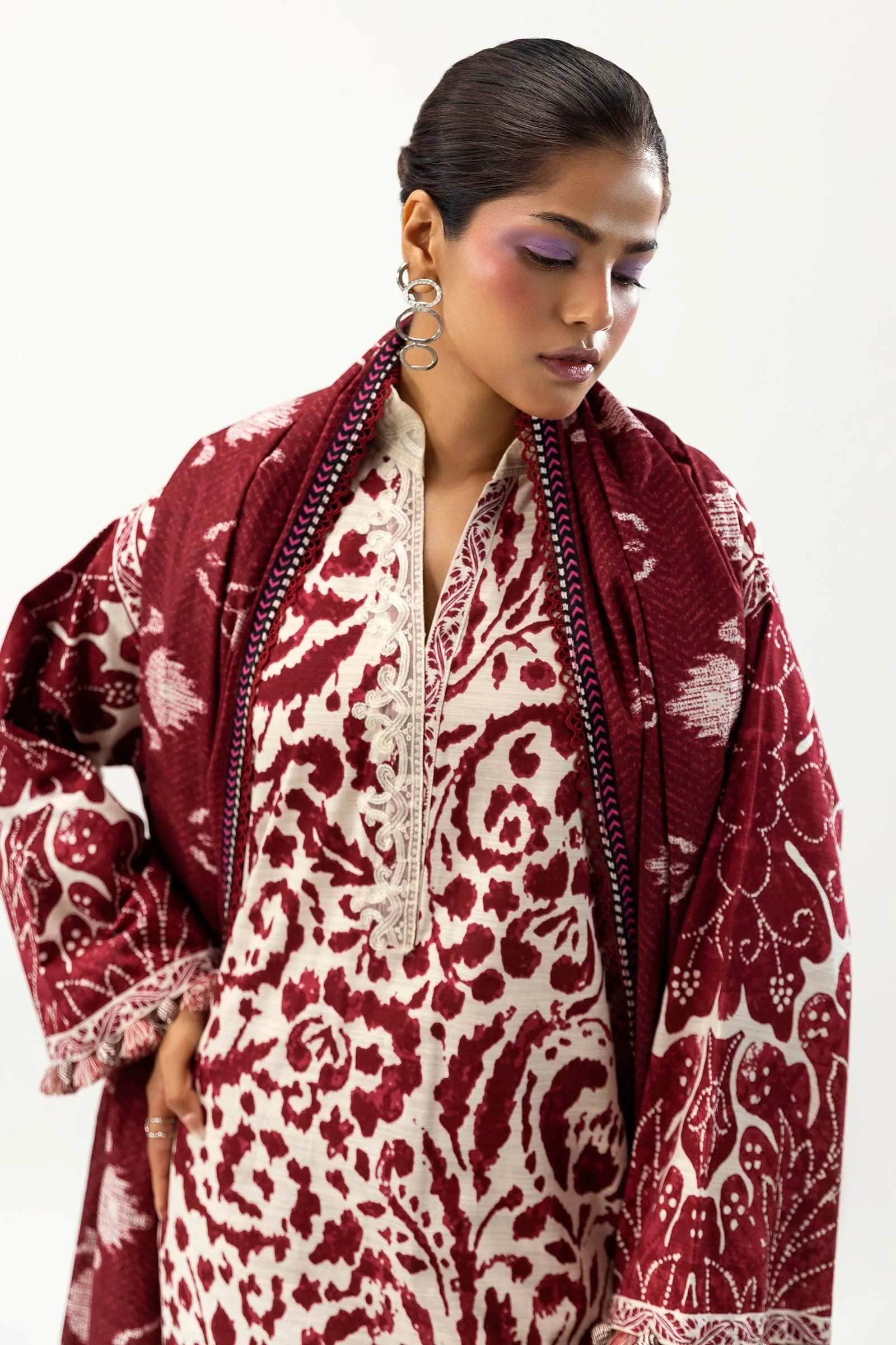 Sana Safinaz D-18a Mahay Embroidered Slub