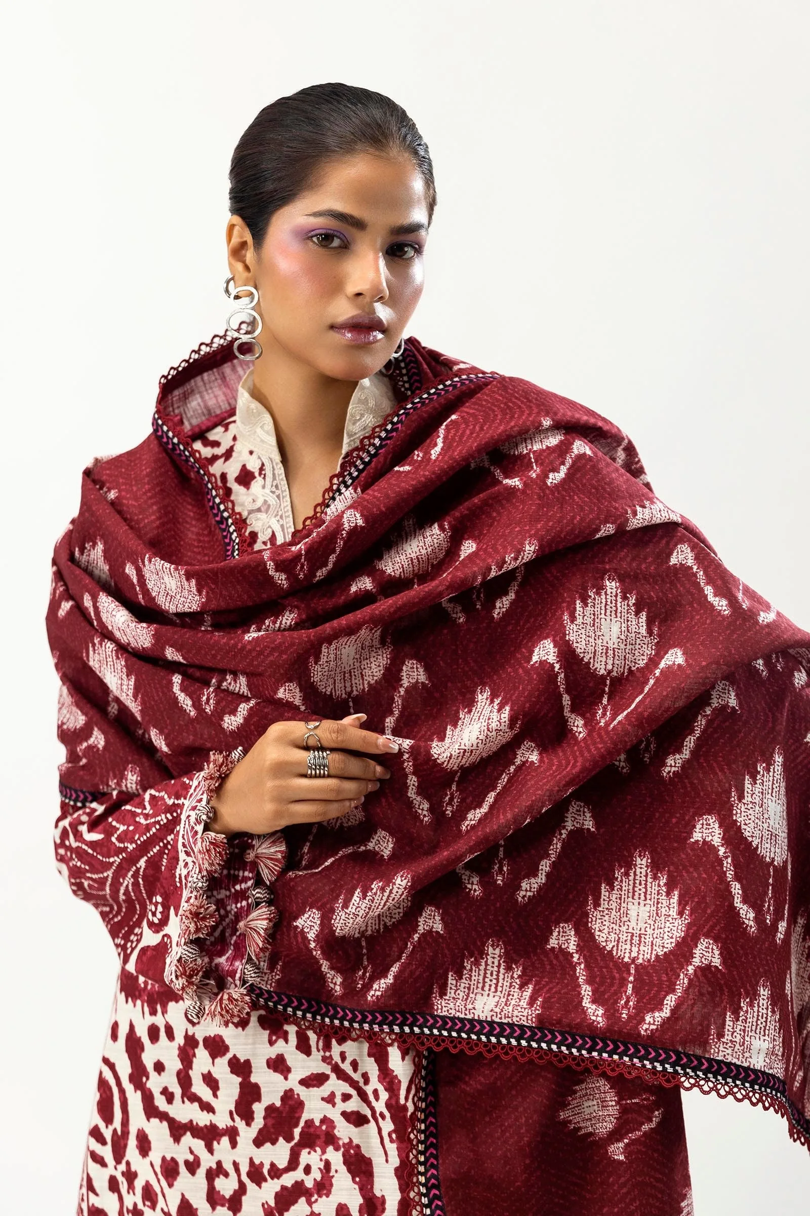 Sana Safinaz D-18a Mahay Embroidered Slub