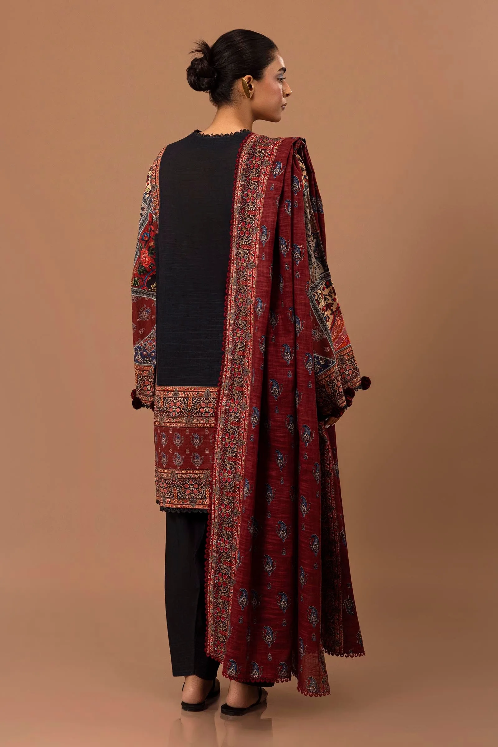 Sana Safinaz D-19a Mahay Embroidered Slub