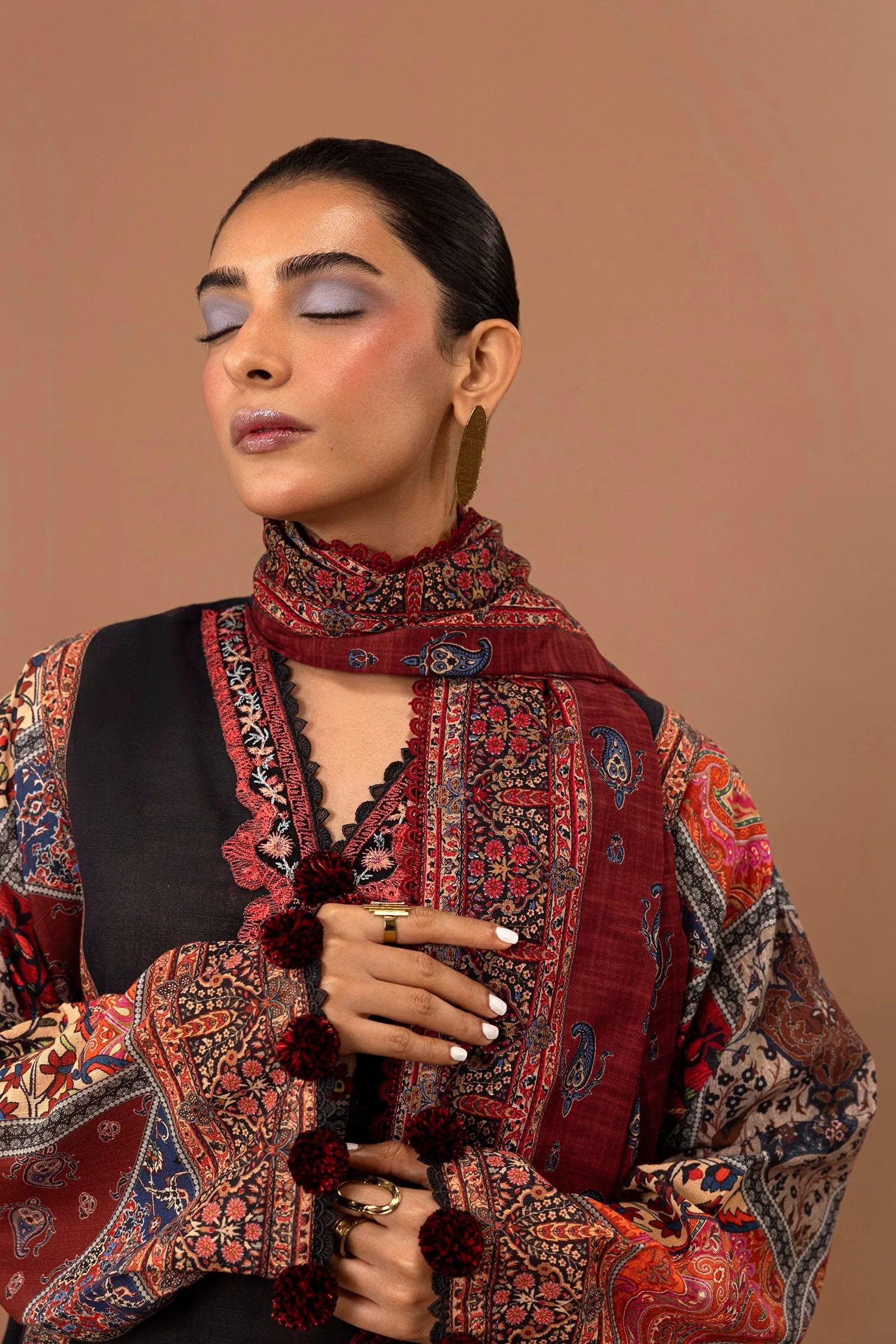 Sana Safinaz D-19a Mahay Embroidered Slub