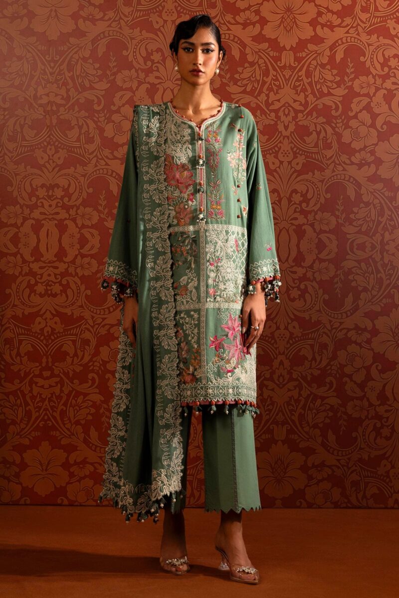 Sana Safinaz D-03B Muzlin Embroidered Slub Collection