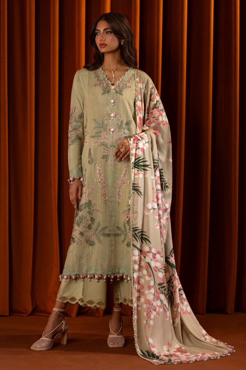 Sana Safinaz D-07A Muzlin Embroidered Slub Collection