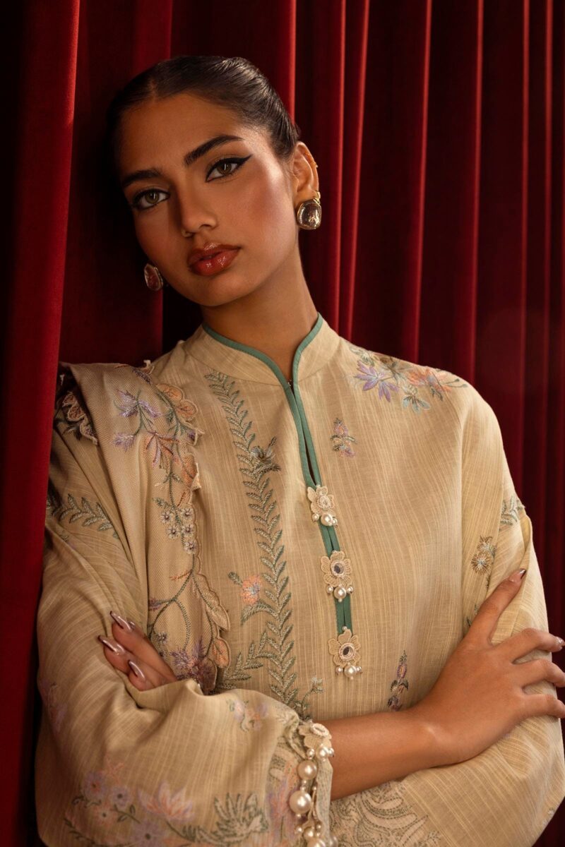 Sana Safinaz D-11b Muzlin Embroidered Slub Collection