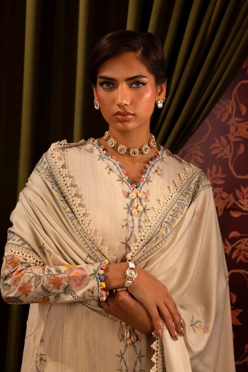 Sana Safinaz D-13a Muzlin Embroidered Slub Collection