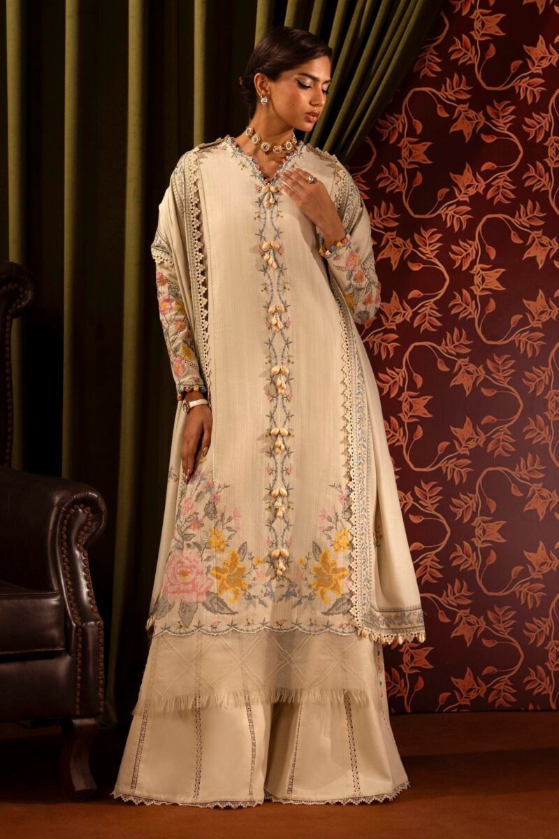 Sana Safinaz D-13a Muzlin Embroidered Slub Collection