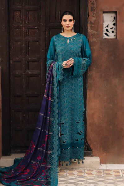 Nureh Nw-81 Maya Embroidered Self Linen Jacquard Collection