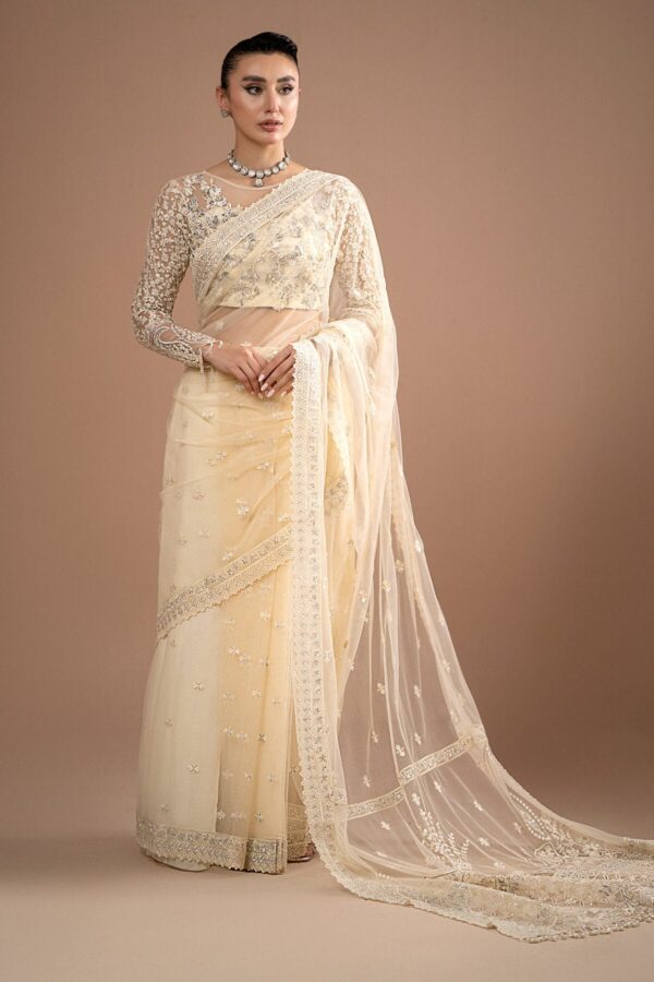 Imrozia Embroidery Lumiere Luxury Net Stitched Saree S.s 06 Amelie