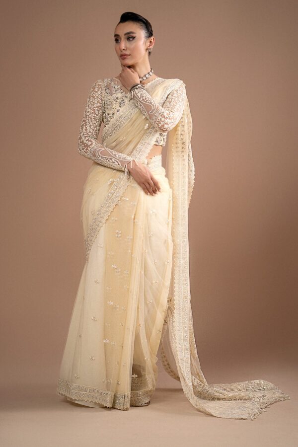 Imrozia Embroidery Lumiere Luxury Net Stitched Saree S.s 06 Amelie