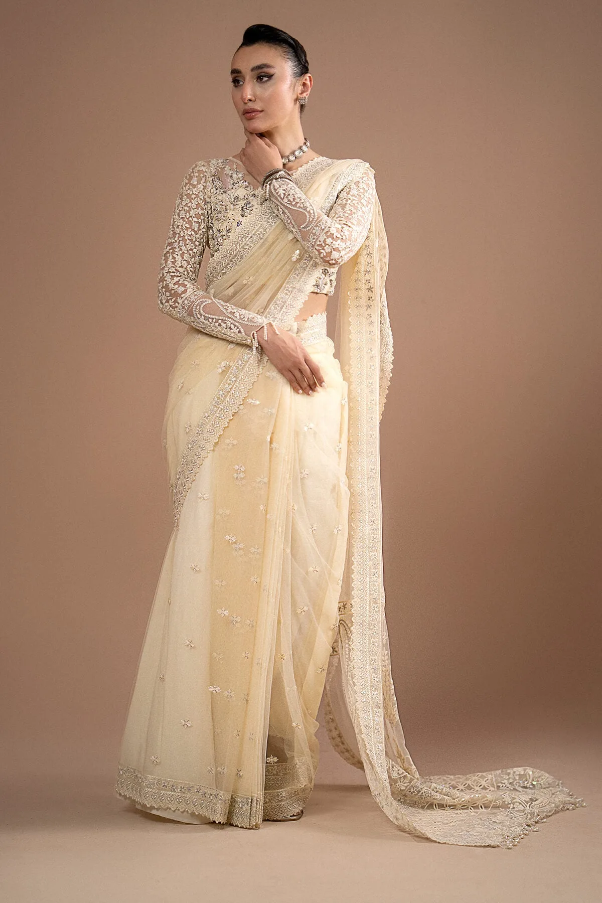 Imrozia Saree S.S 06 Amelie Embroidery Lumiere Luxury Net Stitched