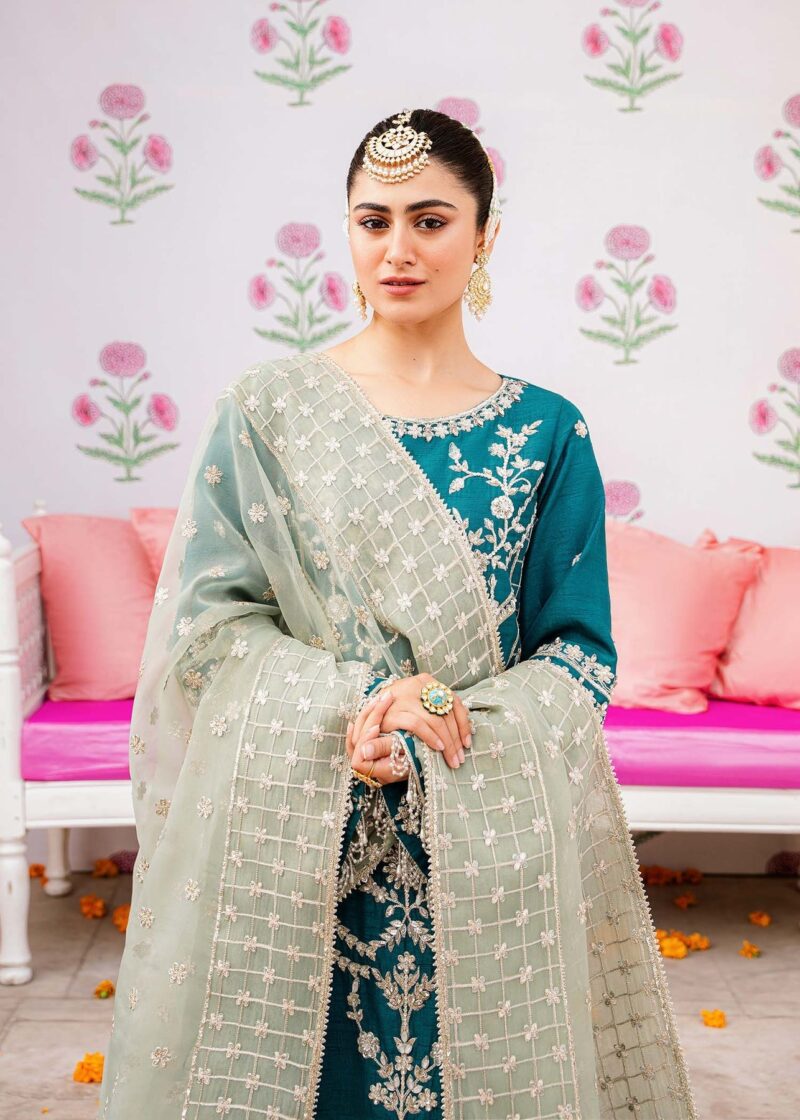 Akbar Aslam Zohra Shadmani Embroidered Raw Silk