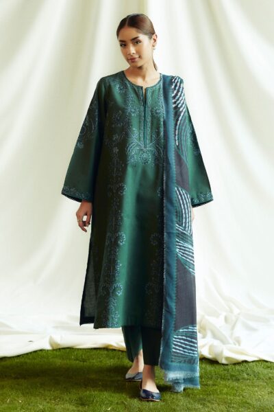 Zara Shahjahan Zw24-5b Peridot Coco Winter Khaddar Collection