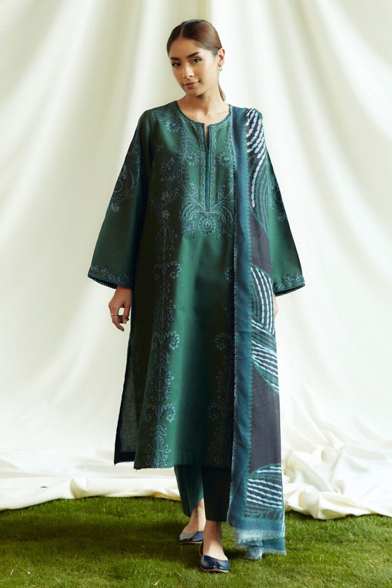 Zara Shahjahan Zw24-5B Peridot Coco Winter Khaddar Collection