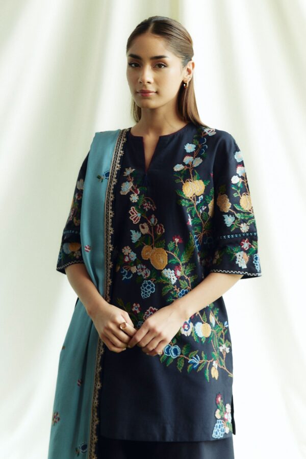 Zara Shahjahan Zw24-7B Onyx Coco Winter Khaddar Collection