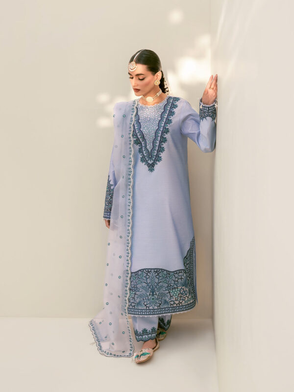 Fozia Khalid Heather Blue Formal Collection