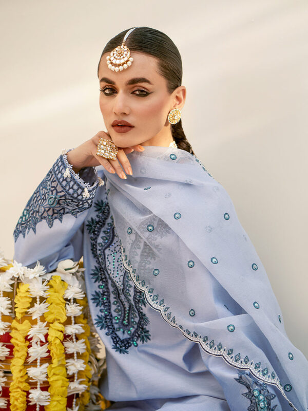 Fozia Khalid Heather Blue Formal Collection