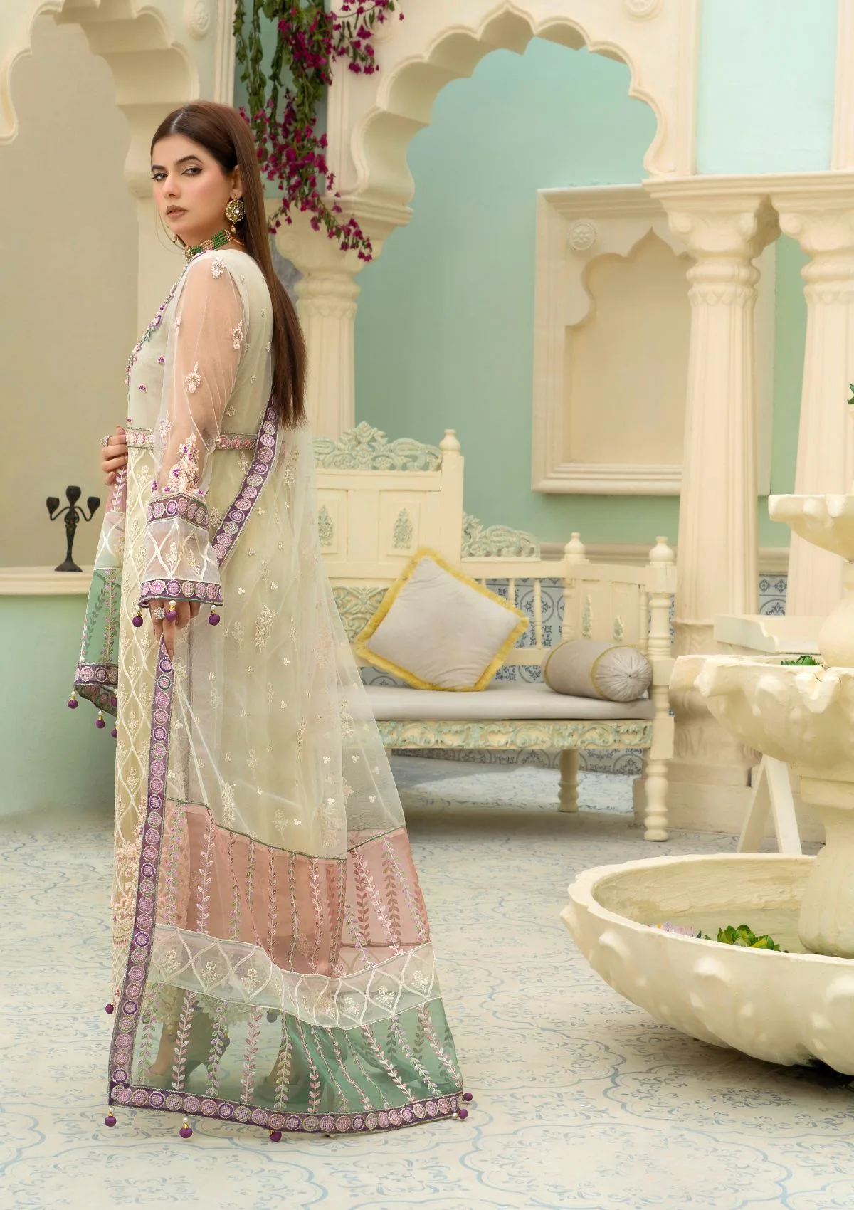 An By Badar Embroidery Alc 02 White Heaven
