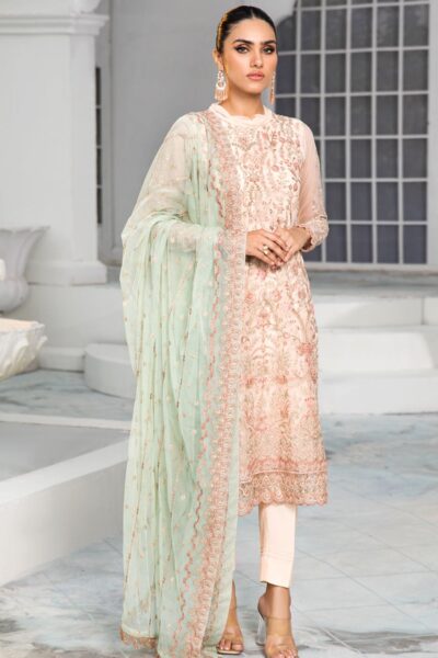 Zarif Chiffon Zdl 10 Coral Formal Dress