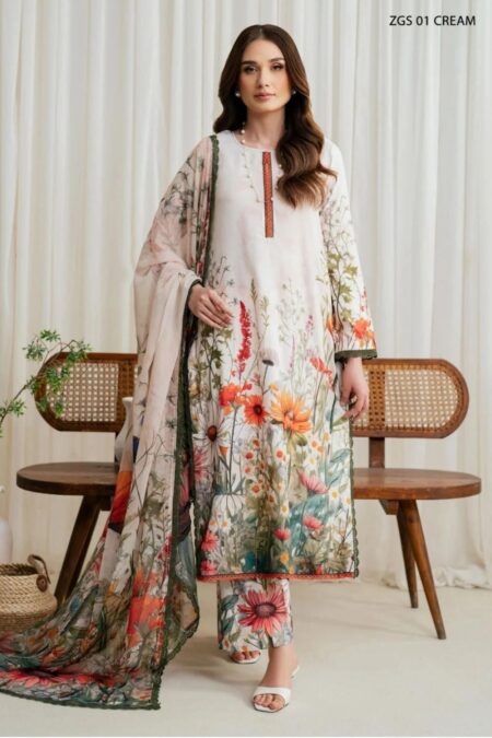 Zarif Georgette Silk D 01