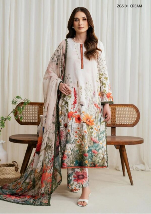 Zarif Georgette Silk D 01 Winter Collection