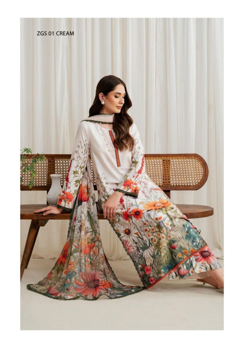 Zarif Georgette Silk D 01 Winter Collection