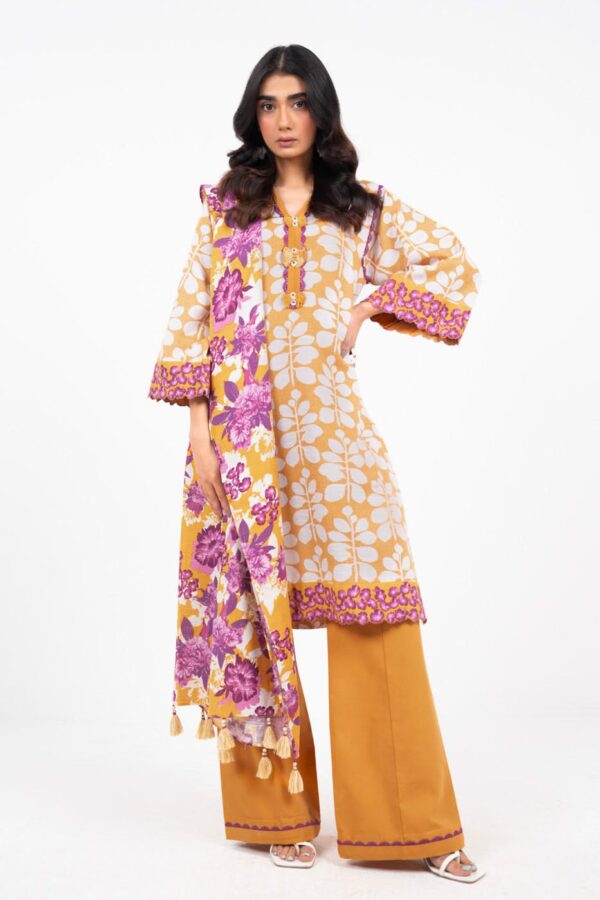 Al Karam Fw21 Yellow Unstitched Winter Collection