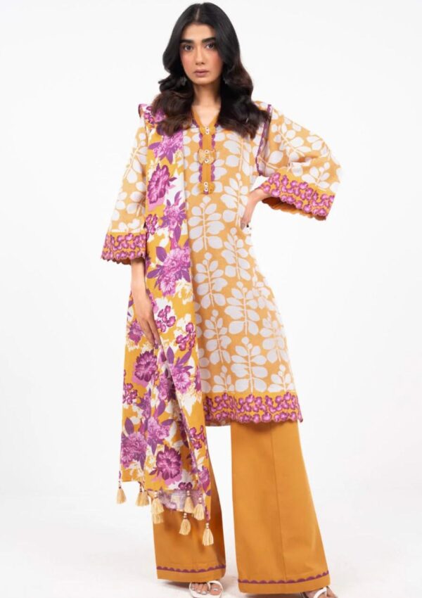 Al Karam Fw21 Yellow Unstitched Winter Collection