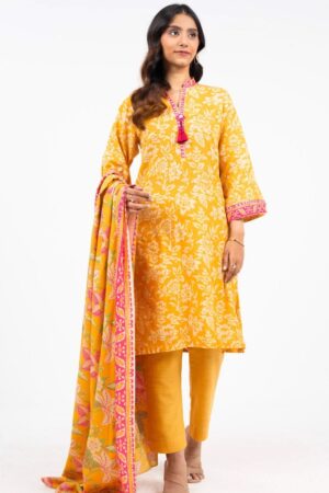 Al Karam Fw23.1 Yellow Unstitched Winter Collection