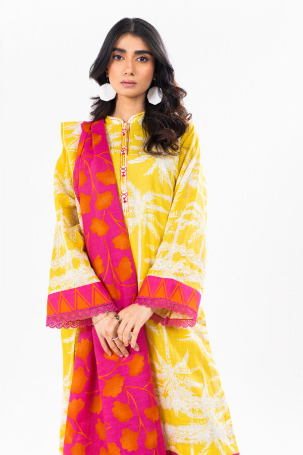 Al Karam Fw25 Yellow Unstitched Winter Collection