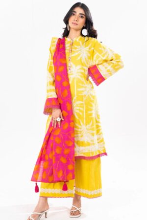 Al Karam Fw25 Yellow Unstitched Winter Collection