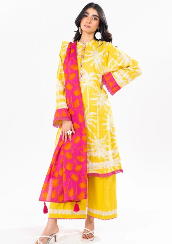 Al Karam Fw25 Yellow Unstitched Winter Collection