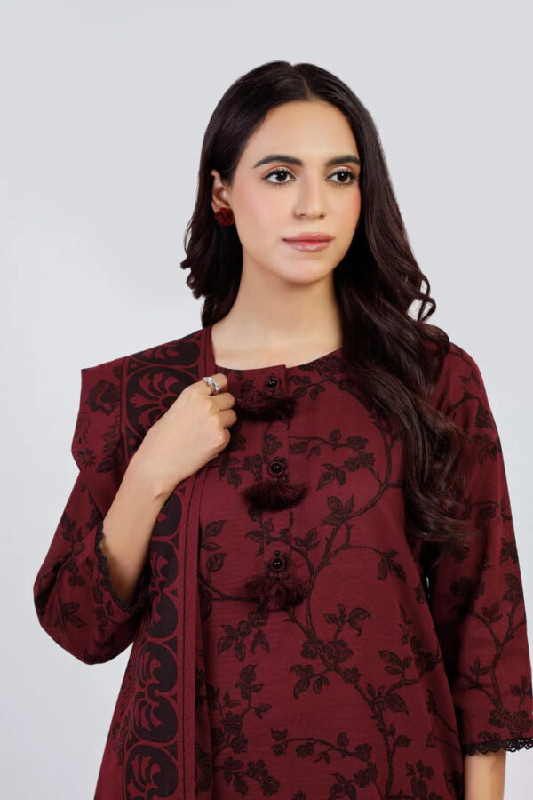 Al Karam Fw27.1 Maroon Unstitched Winter Collection