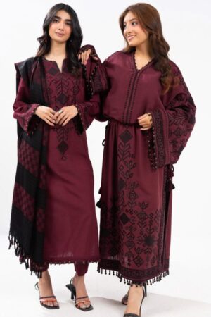 Al Karam Fw28 Maroon Unstitched Winter Collection