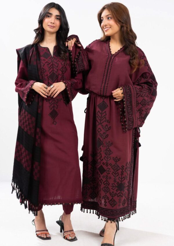 Al Karam Fw28 Maroon Unstitched Winter Collection