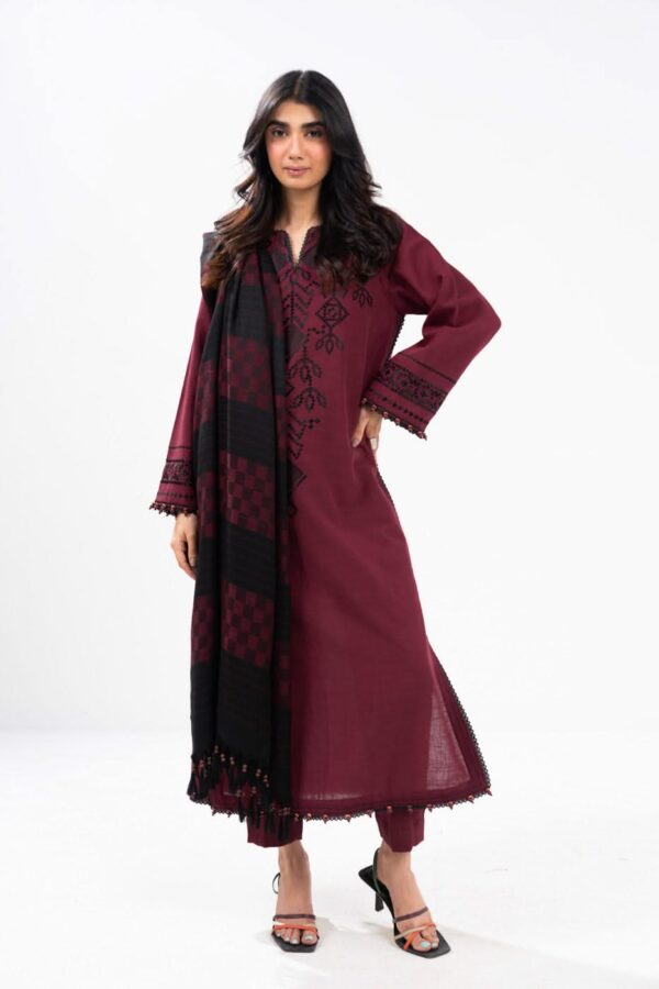 Al Karam Fw28 Maroon Unstitched Winter Collection