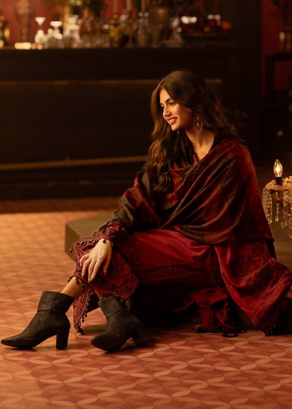 Al Karam Fw28 Maroon Unstitched Winter Collection