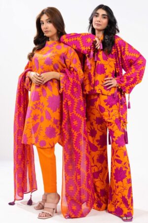 Al Karam Fw37 Orange Unstitched Winter Collection