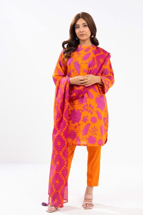 Al Karam Fw37 Orange Unstitched Winter Collection